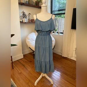 🌾 Vintage Lightweight Denim Midi Dress | S/M 🌾